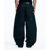 Structured Curved Chino Pants - Black