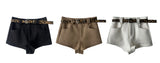 Leopard belt & brushed short pants SET (3 colors)