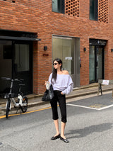 [MADE] Stern hip-to-way off-shoulder sweatshirt