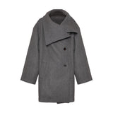 NyDkyel™ スタンドアップカラープラケット付きカシミヤ無地トッパー