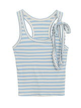 sky stripe strap sleeveless tee