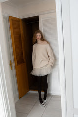 Tutu shirring skirt_ivory
