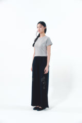 Heart Logo Shirring Detail Top Gray