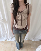 Luna Summer Twisted Shirring Top