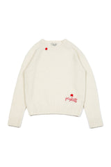 レタリングシャギードッグウールニット [Ivory]