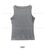 [U-BASIC] Lensi Ribbed Boat Neck Sleeveless