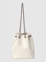 TIWI chain leather bucket bag / Cream Ivory