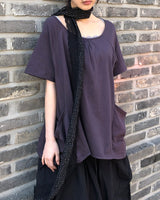 キャロットルーズフィットショートスリーブポケットTシャツ