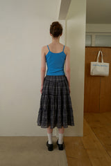 Check frill skirt