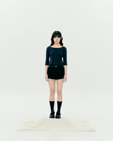 LETTER LACE TOP (NAVY)