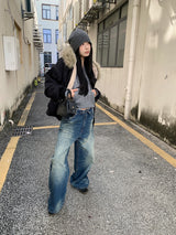 Grand Fur Hoodie Zip-Up Parka Jacket