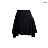(2color) Lace Unbalance Flare Mini Skirt