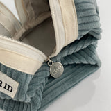 Clam round pouch _ Corduroy dolphin