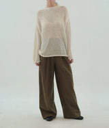[fiebre] classic wool wide slacks
