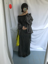Feminine Flat Neck Long T-Shirt