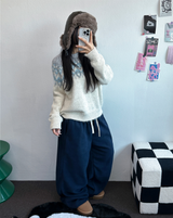テディフリース🤎🐻 S-L🧸3サイズ ロングワイドヒーターパンツ 🤎💙💚3COLOR