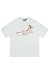 クレヨンフローラルボウノットTシャツ