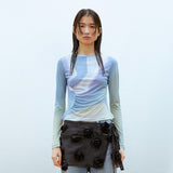 Asymmetric Ruched トップ(ブルー)
