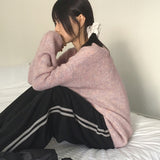 ワンアルパカウールボカシVネックニット