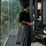 [HFORUS MADE]Forus Knitted pleats U - kneck long sleeves