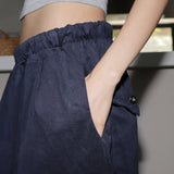 Thermel back pocket wide cotton pants