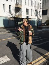 No.1507 camo&fur reversible bomber JK