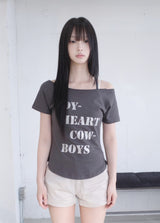 コイハートオフショルダーTシャツ（3color）