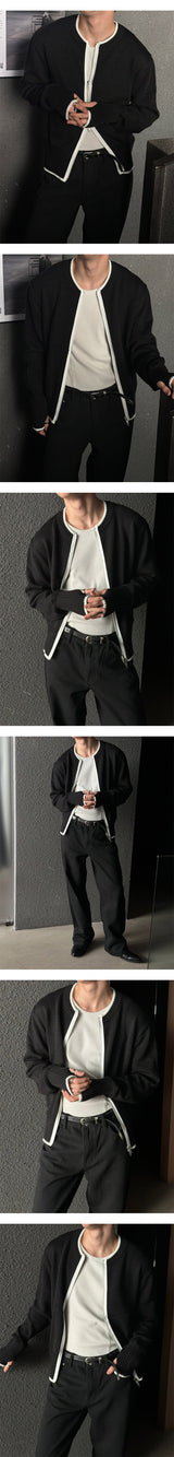 [F/W] Line pinger holl knit zip up(3color)