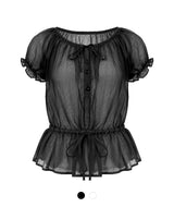 Elara Sheer Peplum Blouse