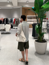 [ LOOKPLE x LEBELMENT ] クールピンタックリネンワイドショーツ