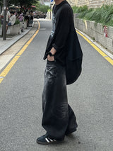 ハクウォッシングワイドデニムパンツ