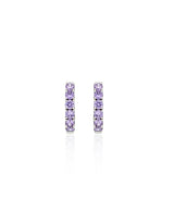 26SS★ Essence Silver (W) Tennis One-Touch Earrings M Purple