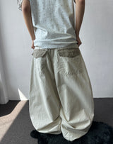 Jepeni Dot Back Detail Balloon Cotton Pants 3color