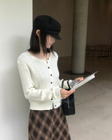[ORIGINAL] Clue Punch-Detail Long-Sleeve Cardigan