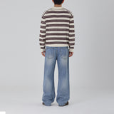 MODERN BOUCLE STRIPE COLLARKINT