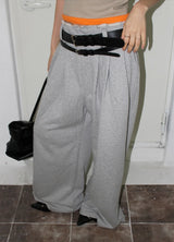 RAW-CUTTING RIVET SWEAT PANTS
