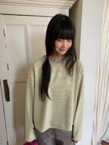 Henkan Stripe Color Matching Round Long Sleeve Tee
