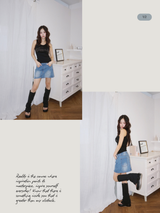 All-match best denim mini skirt