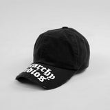 Hierarchy Studios - Distressed Black Wide Logo Baseball Cap