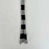 [MADE] Étang ニットスカーフ | アンゴラストライプ_ グレー&ブラック