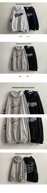 Lonts オーバーサイズレタリングナッピングフーディ