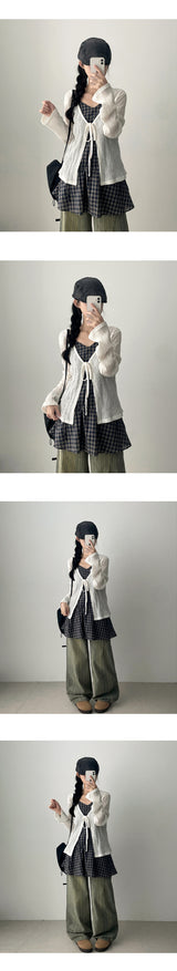 Mack Washing Stripe Diagonal Slot Denim Wide Pants