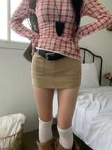  Even Two Pocket Span Mini Skirt (3 colors)