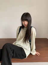 フェム フラワー オーバー ラウンド ロングスリーブ Tシャツ