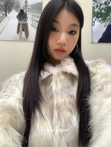 Ivory Fox High-Sleeved Collar Jacket