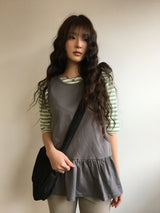 Antique frill sleeveless top (4color)