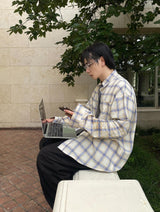 No.0860 soft check light over SHIRT (3color)