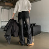 LMN Levy Curve Slit Wide Denim Pants (2 colors)