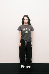 Seiie Tennis Applique T-shirts Slim Fit Red