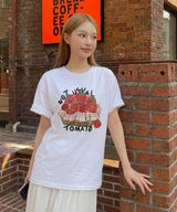 トマトバスケットオーバーフィットTシャツ - 4COLOR